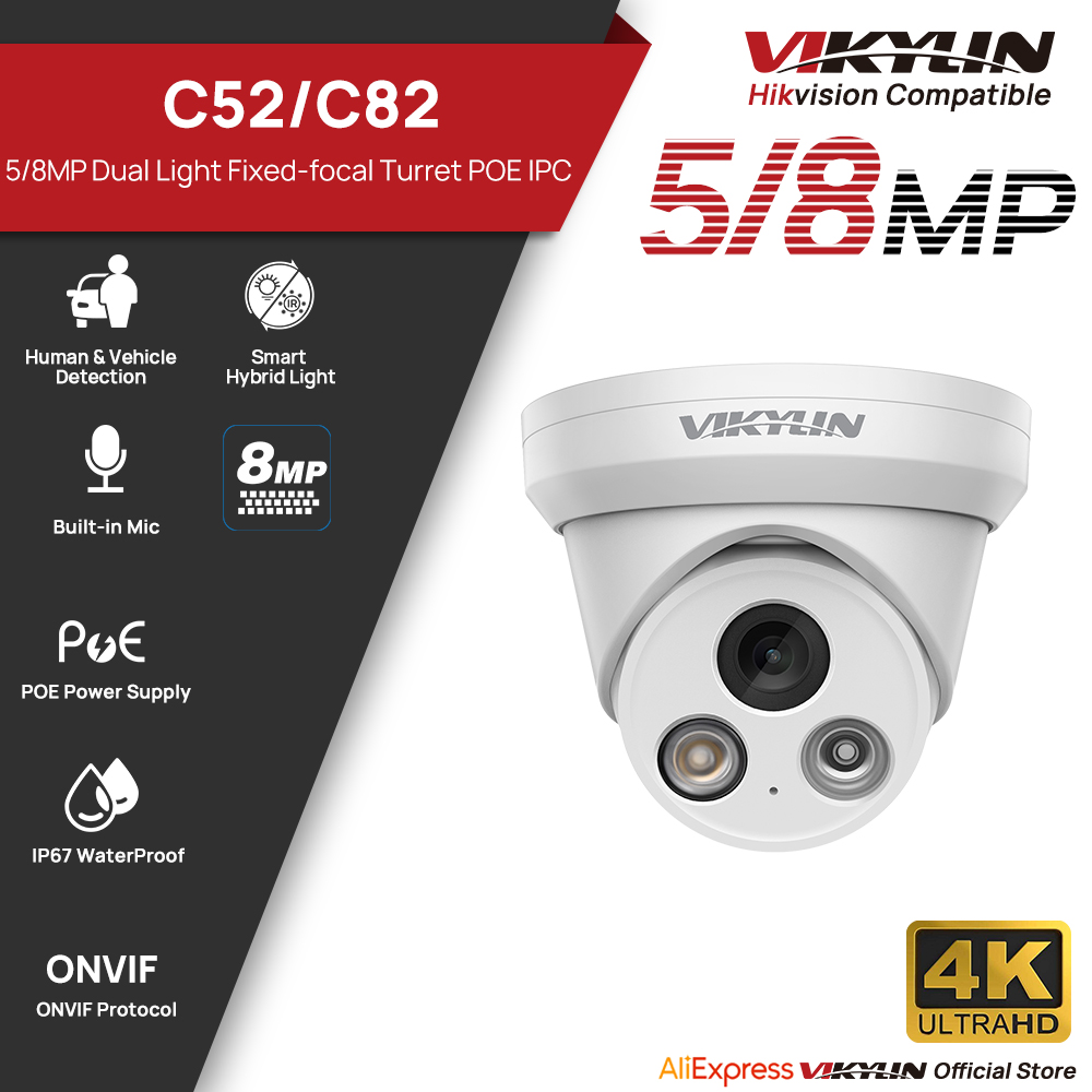 Outdoor Lighting Mains Powered - VIKYLIN 5/8MP 4K IP-Kamera mit Dual-Licht,