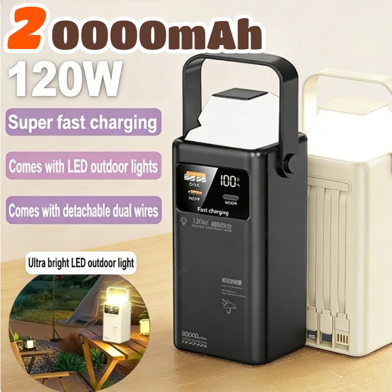 Outdoor Lighting Battery Operated - 120W Power Bank 200000mAh Große Kapazität