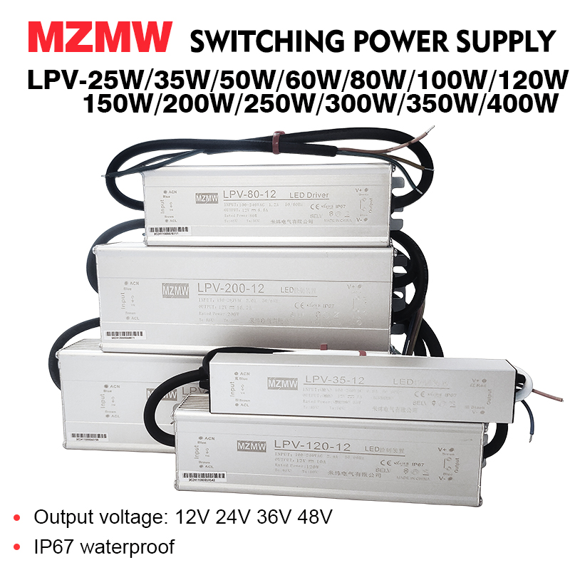 Outdoor Lighting Transformer Box - MZMW IP67 Wasserdichtes Schaltnetzteil 25W-400W AC-DC