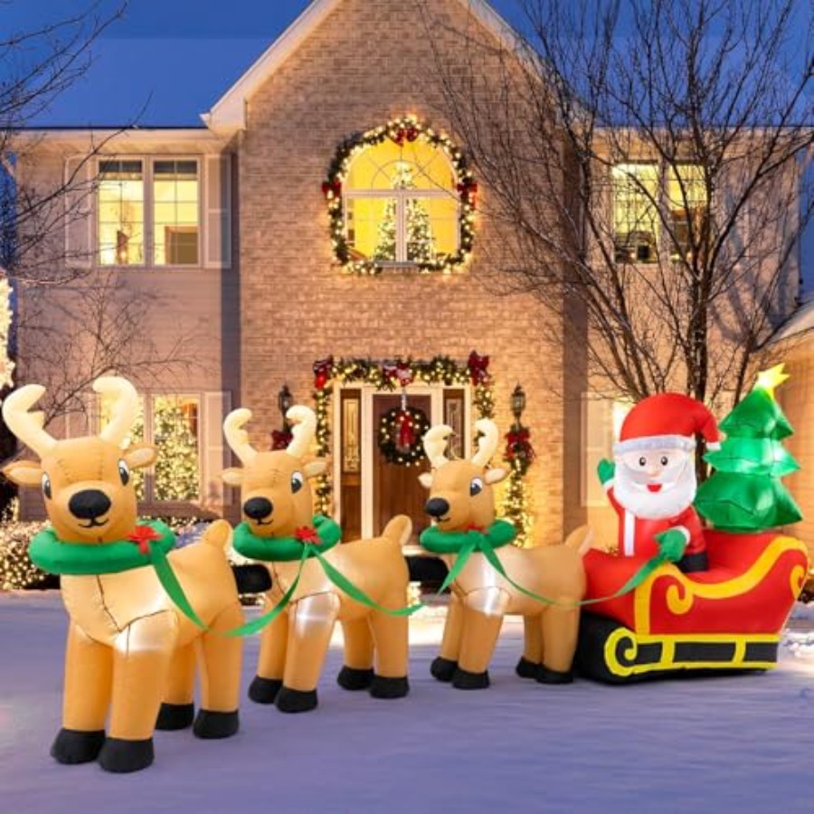 Outdoor Lighting On Trees - Aufblasbare Weihnachtsdekorationen für den Außenbereich: 13