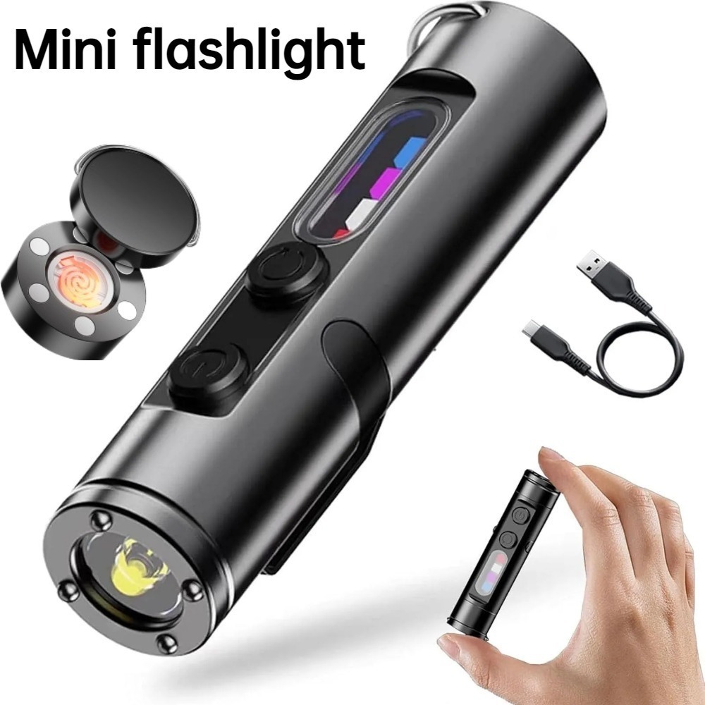 Outdoor Lighting Types - Mini Outdoor-Taschenlampe Typ C, wiederaufladbar, LED-Magnet-Taschenlampe