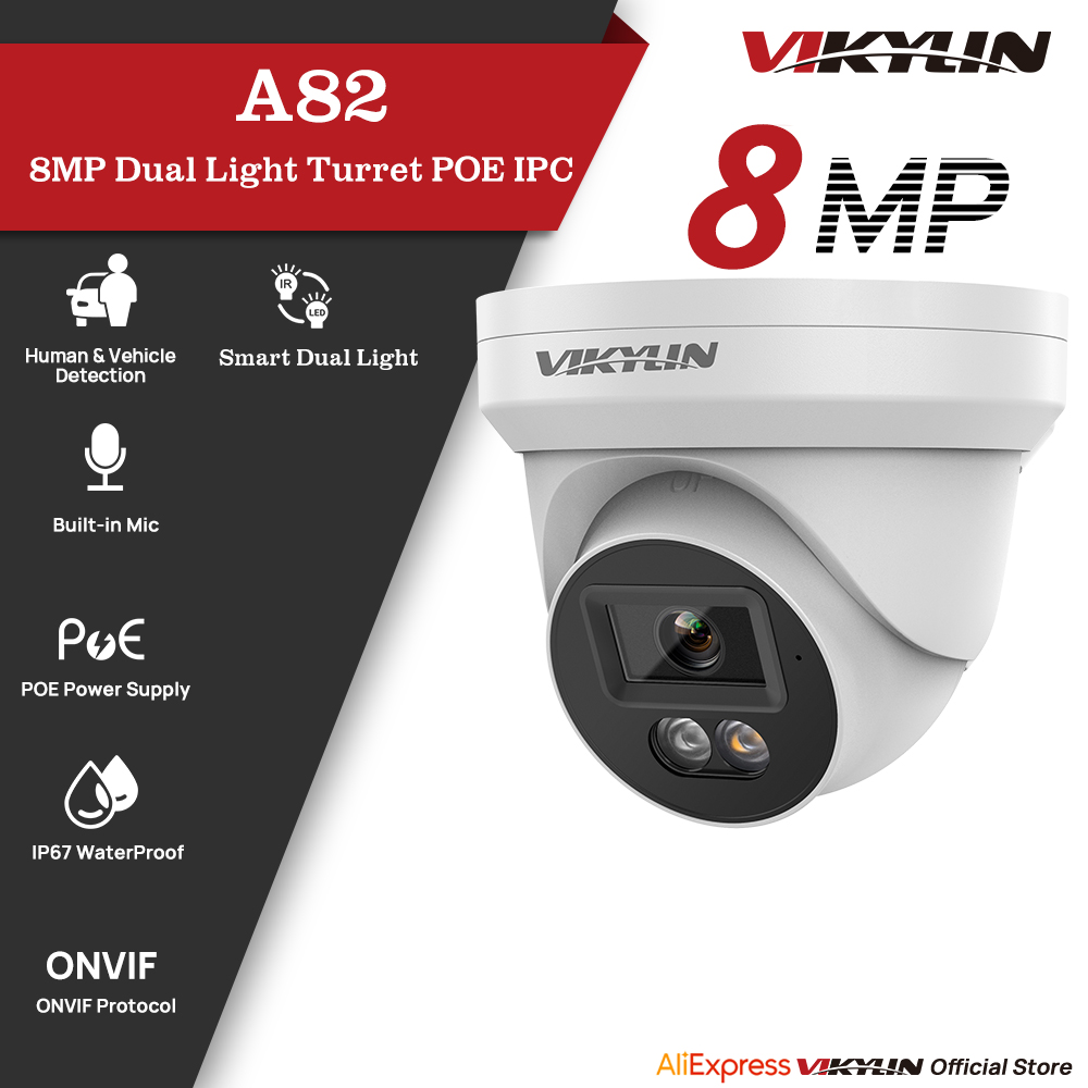 Outdoor Lighting Mains Powered - VIKYLIN 8MP IP-Sicherheitskamera PoE 4K Smart