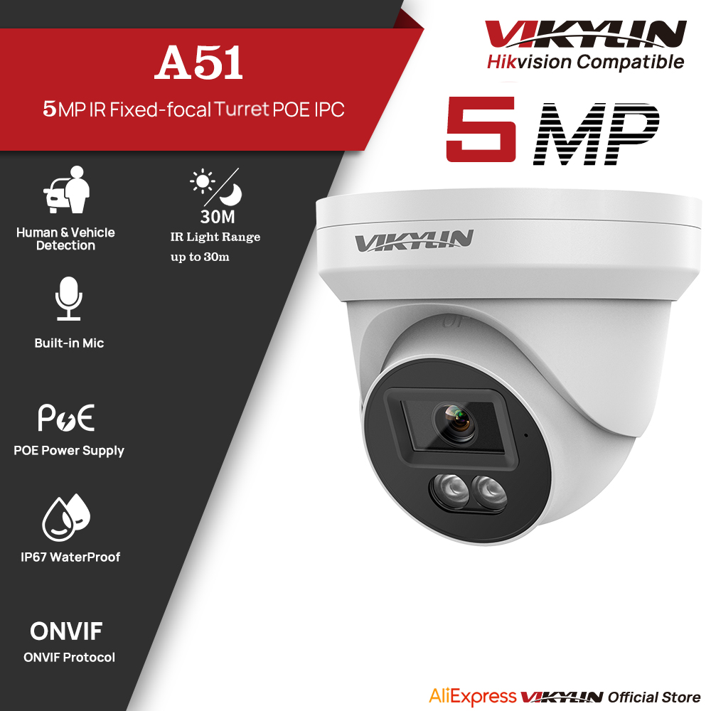 Outdoor Lighting Mains Powered - VIKYLIN 5MP IP-Sicherheitskamera mit IR-Nachtsicht Audio