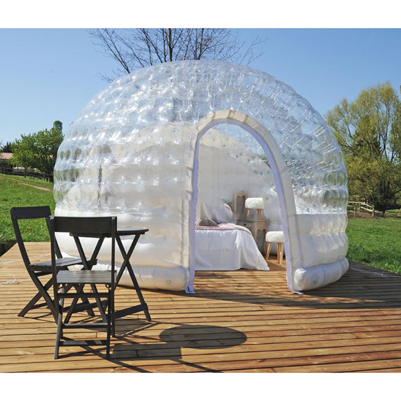 Outdoor Lighting Rental For Party - Aufblasbares Blasenzelt, Transparente Kuppel mit LED-Beleuchtung,