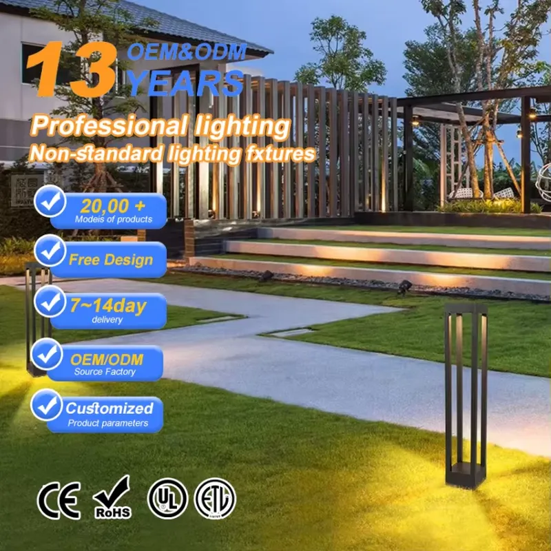 Bollard Light Garden - COB-Chip LED-Pollerleuchte IP65 Wasserdicht AC-Betrieben Außen-Garten-Landschafts-Rasenlampe