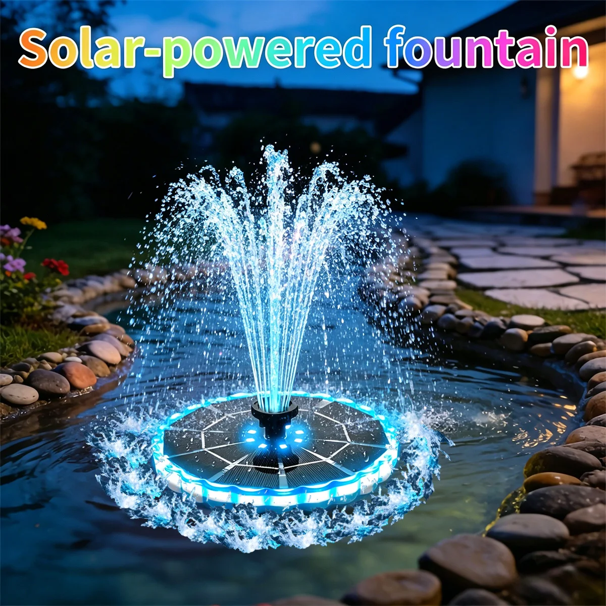 Bollard Light Garden - 3,5W Solar-Springbrunnen für Garten und Teich,