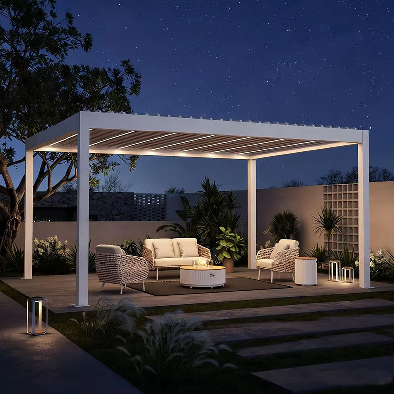 Outdoor Lighting Modern - Rostfreier, robuster Gartenpavillon mit LED-Beleuchtung und