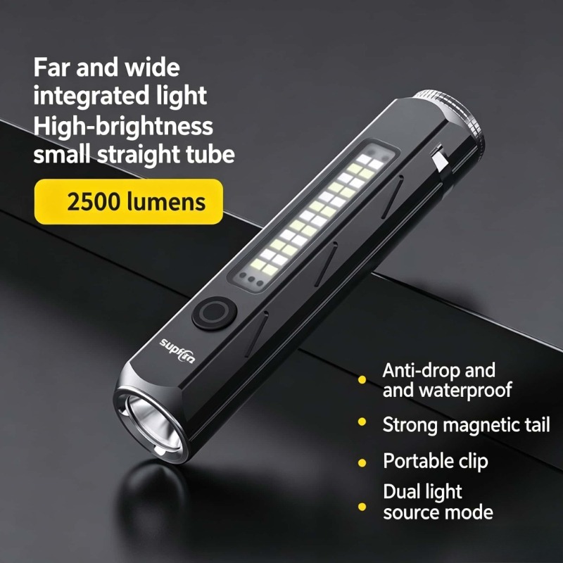 Outdoor Lighting Types - LED-Taschenlampe mit starkem Licht, Typ-C-Aufladung, kleine