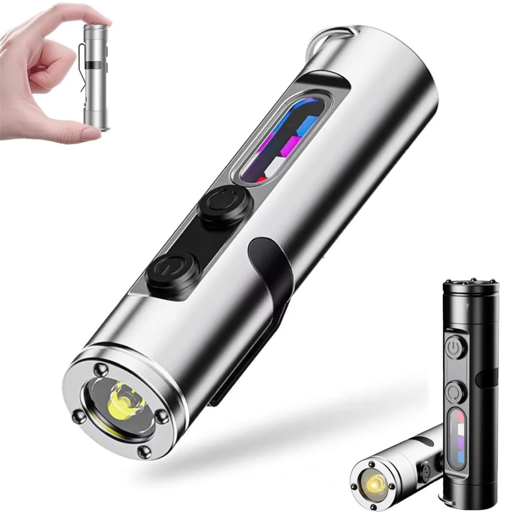 Outdoor Lighting Types - LED-Taschenlampe, tragbare Mini-EDC-Taschenlampe, Typ C, wiederaufladbar,