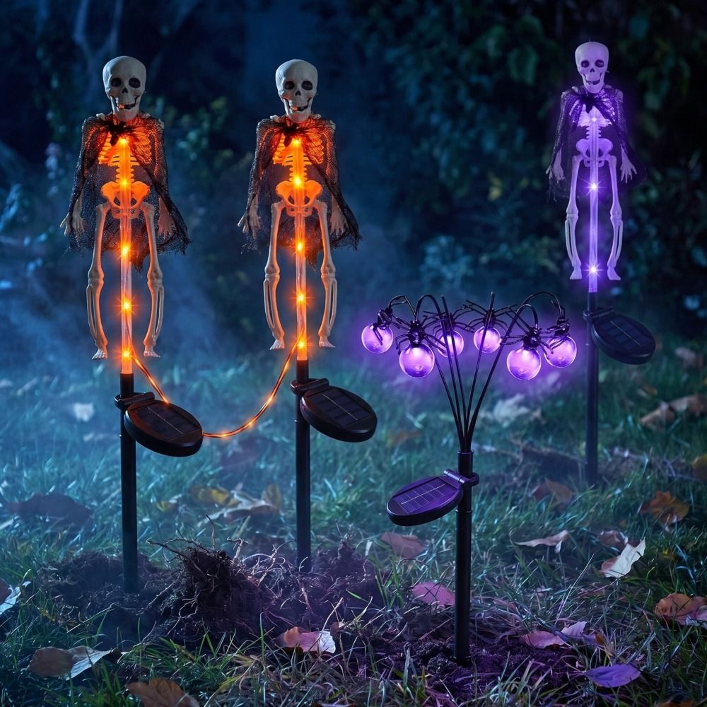 Outdoor Lighting Front Yard - Geister-Lila-Licht, Halloween-Dekorationen, Spinnenkugelförmige, wasserdichte Lampe für