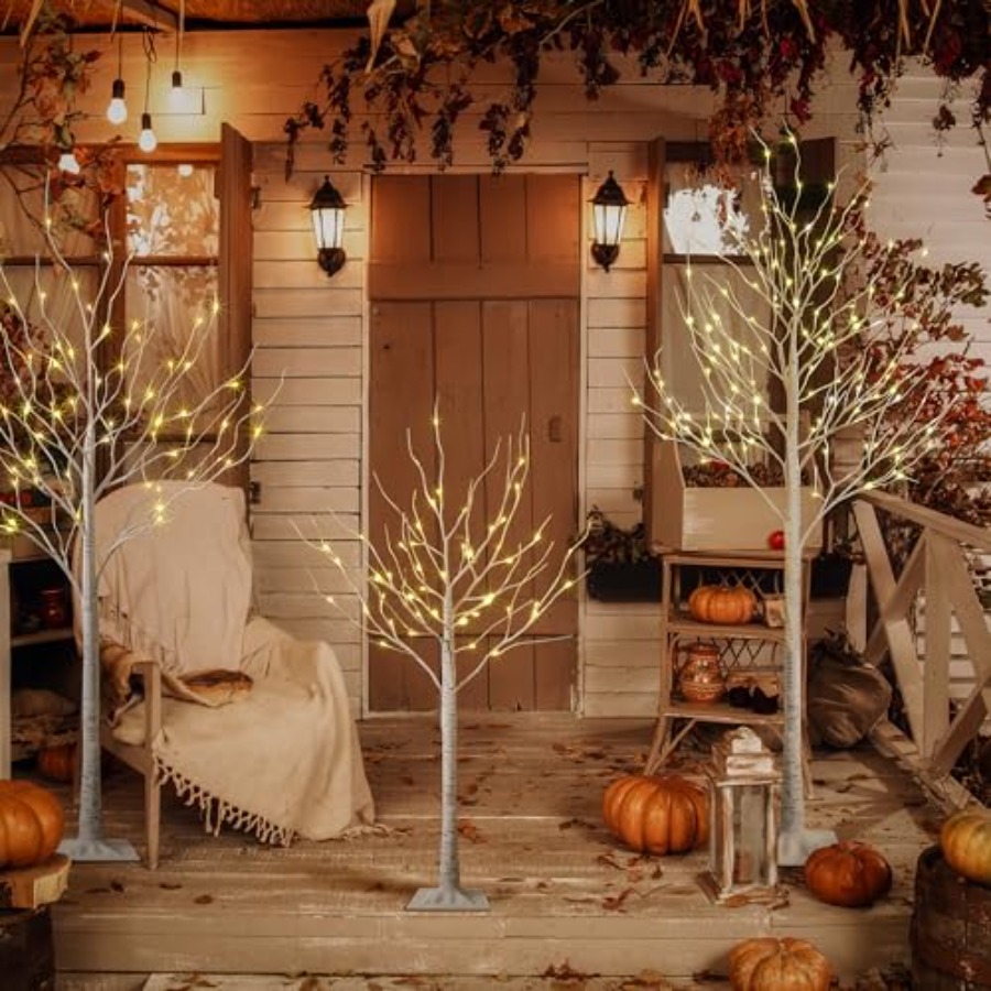 LED-Birkenbaum-Lichterkette fü – Outdoor Lighting On Trees Bewertung und Preis