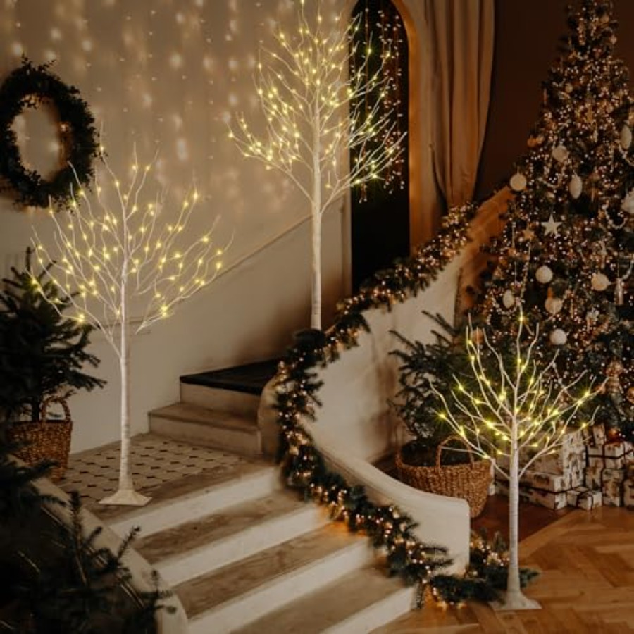 LED-Birkenbaum-Lichterkette fü – Outdoor Lighting On Trees Bewertung und Preis