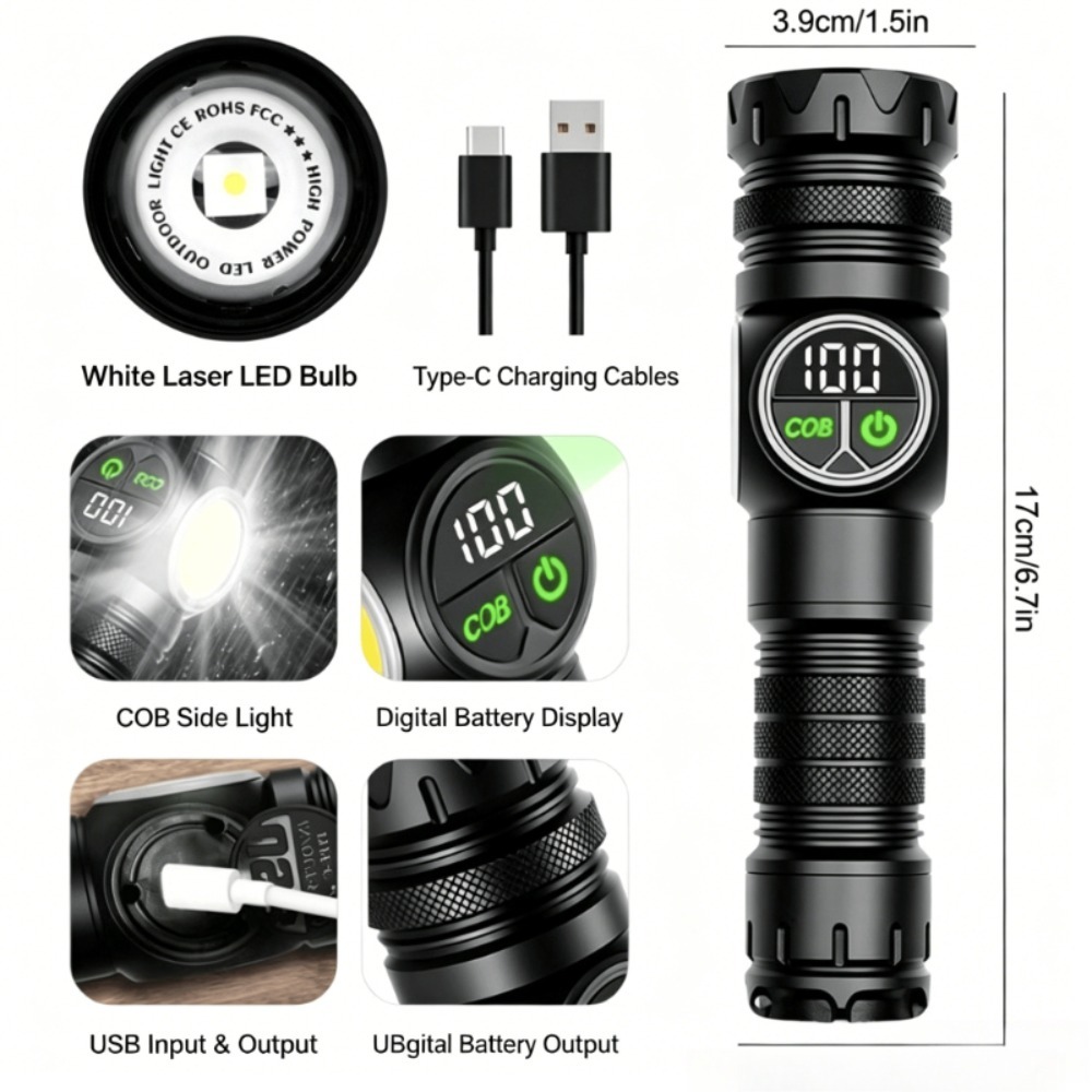 LED-Taschenlampe mit weißem Li – Outdoor Lighting Types Bewertung und Preis