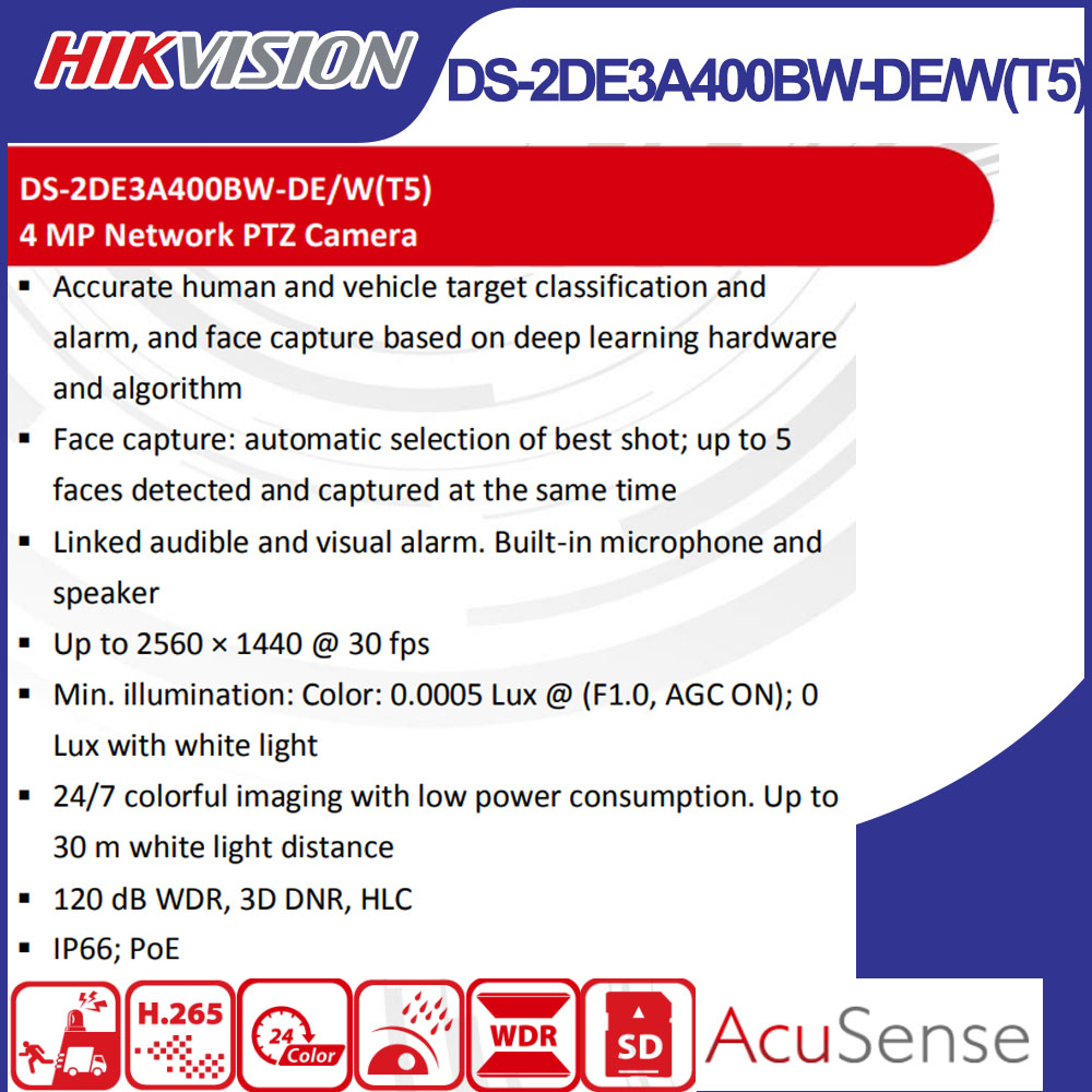 Hikvision DS-2DE3A400BW-DE/W(T – Outdoor Lighting Mains Powered Bewertung und Preis