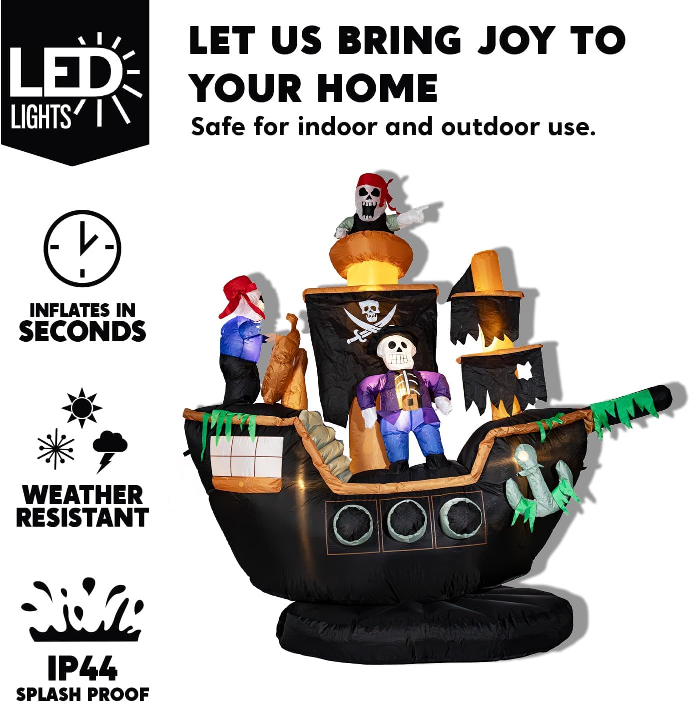 Aufblasbare Piratenschiff-Deko – Outdoor Lighting Front Yard Bewertung und Preis