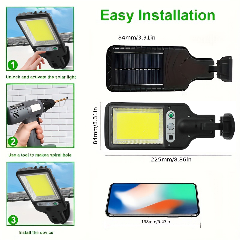 LED/COB-Solar-Bewegungsmelder- – Outdoor Lighting Front Yard Bewertung und Preis